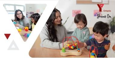 A close-up of two kids in child care.